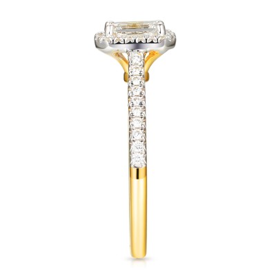 Pierścionek złoty Au585 zdiamentemi laboratoryjnym