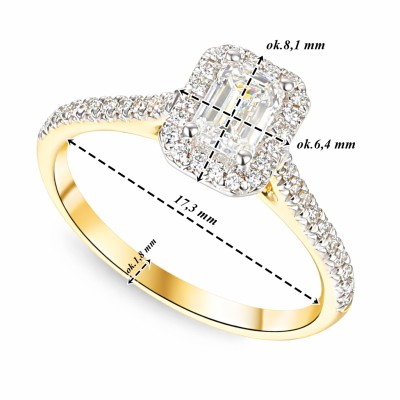 Pierścionek złoty Au585 zdiamentemi laboratoryjnym