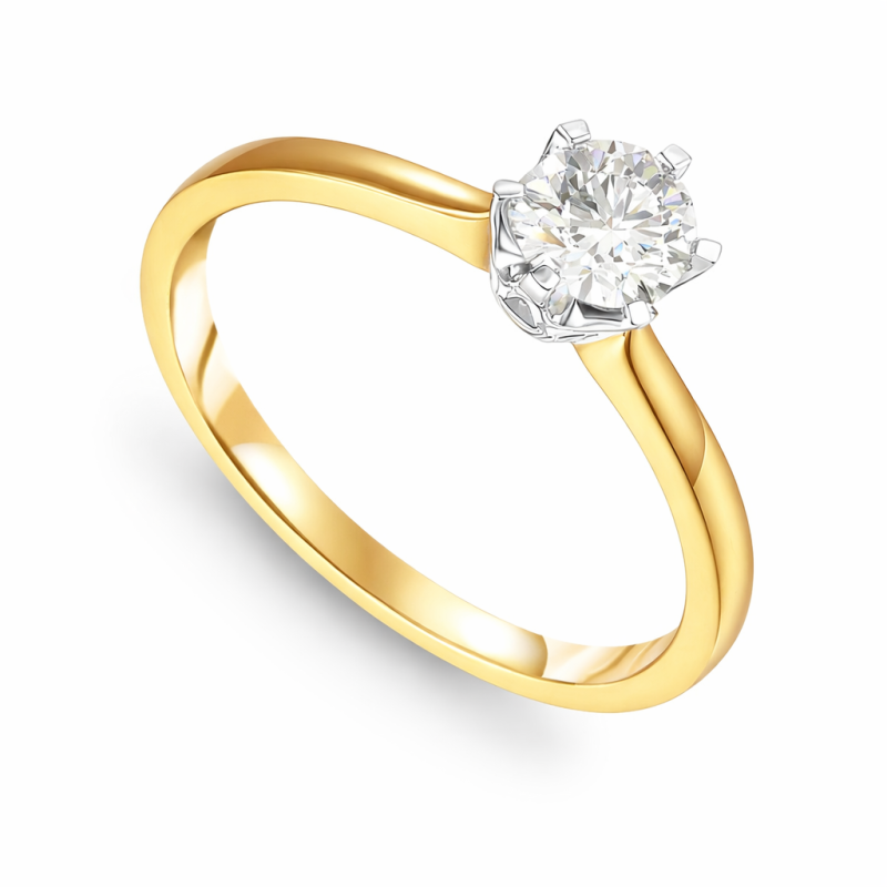 Pierścionek złoty Au585 z diamentem laboratoryjnym