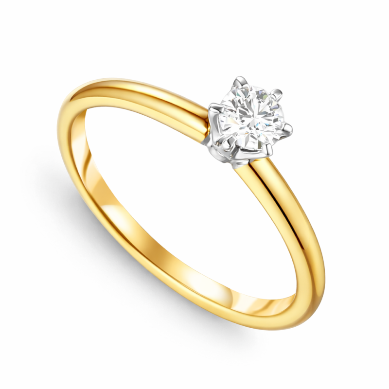 Pierścionek złoty Au585 z diamentem laboratoryjnym