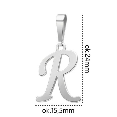 Literka srebrna R wisior Ag 925 SLT27R
