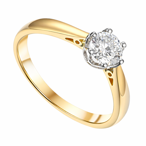 Pierścionek złoty Au585 z diamentem laboratoryjnym