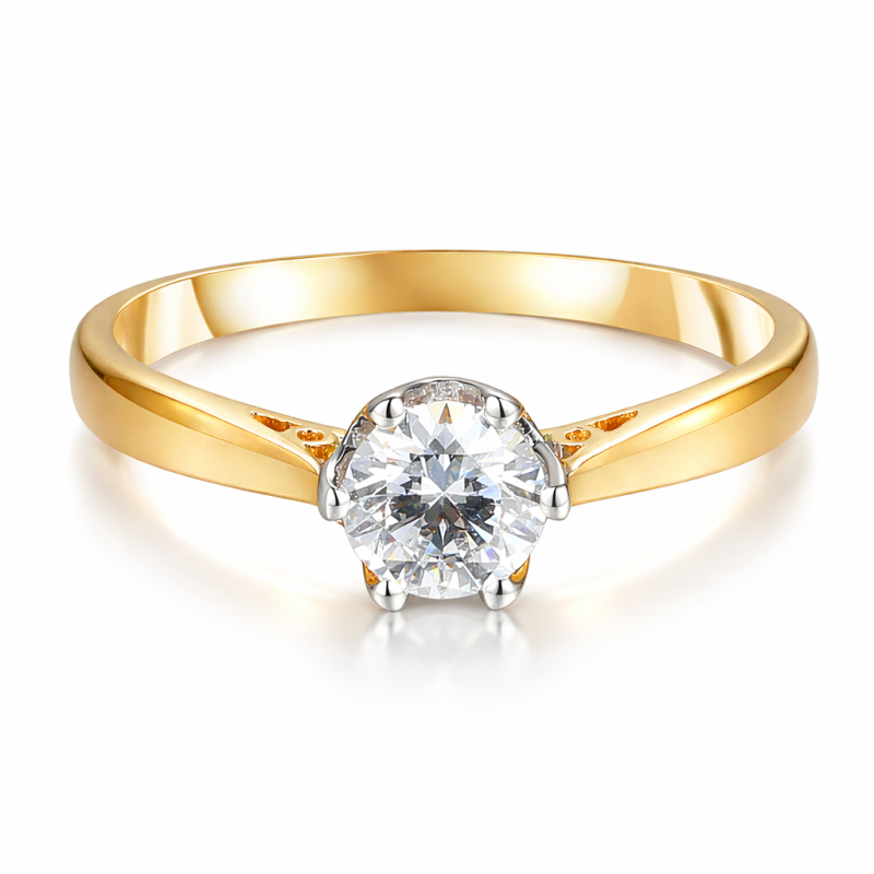 Pierścionek złoty Au585 z diamentem laboratoryjnym