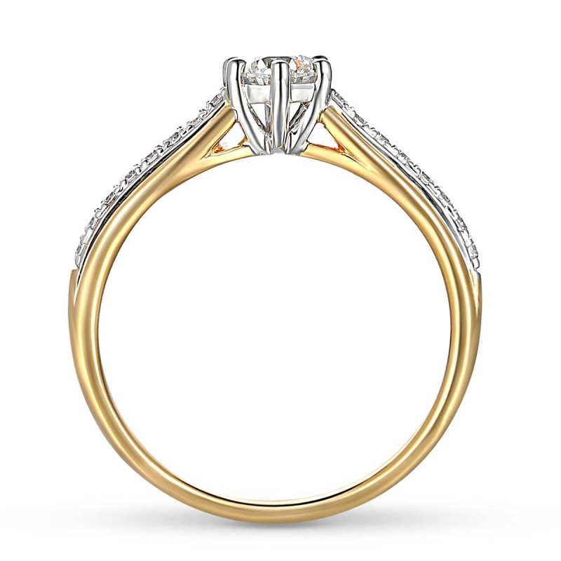 Pierścionek złoty Au585 z diamentem laboratoryjnym