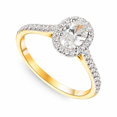 Pierścionek złoty Au585 z diamentem laboratoryjnym