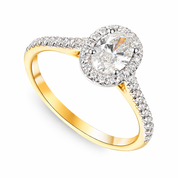 Pierścionek złoty Au585 z diamentem laboratoryjnym