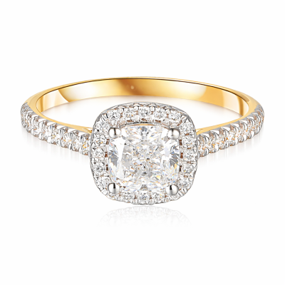 Pierścionek złoty Au585 z diamentem laboratoryjnym