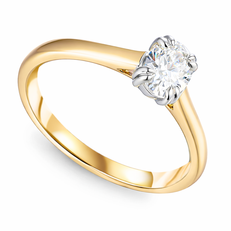 Pierścionek złoty Au585 z diamentem laboratoryjnym