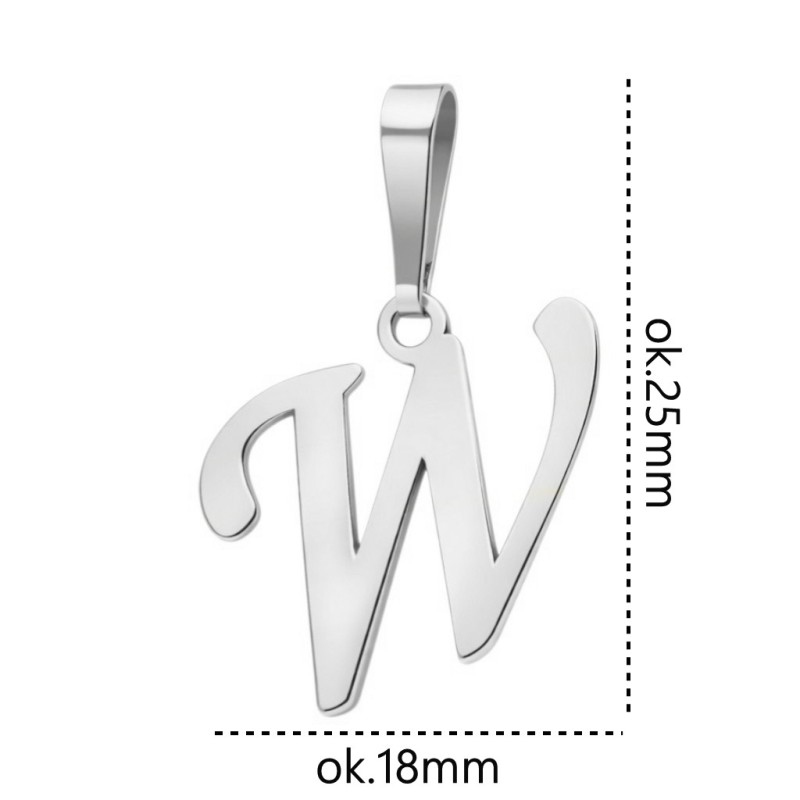 Literka srebrna W wisior Ag 925 SLT14R