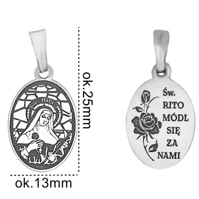 Medalik srebrny Ag 925 Święta Rita MDC001R