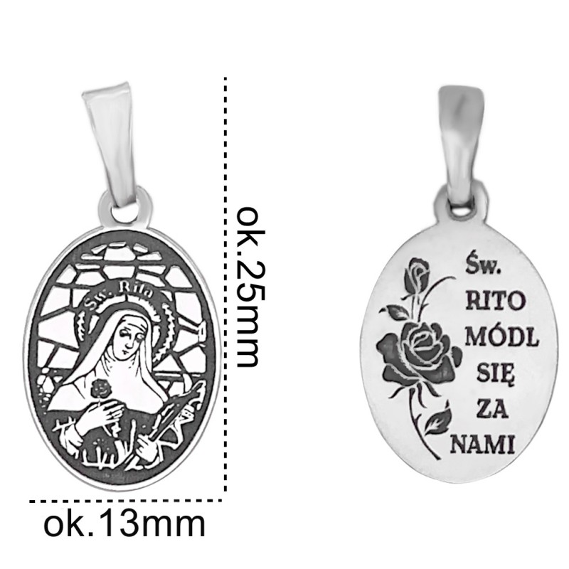 Medalik srebrny Ag 925 Święta Rita MDC001R