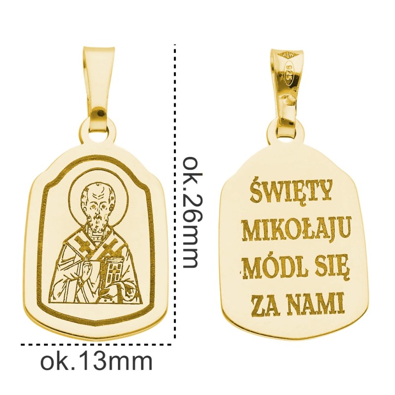 Medalik srebrny Ag 925 Święty Mikołaj MDC002G
