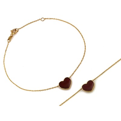 Bransoleta złota Au 585 serce z emalią BR7174A