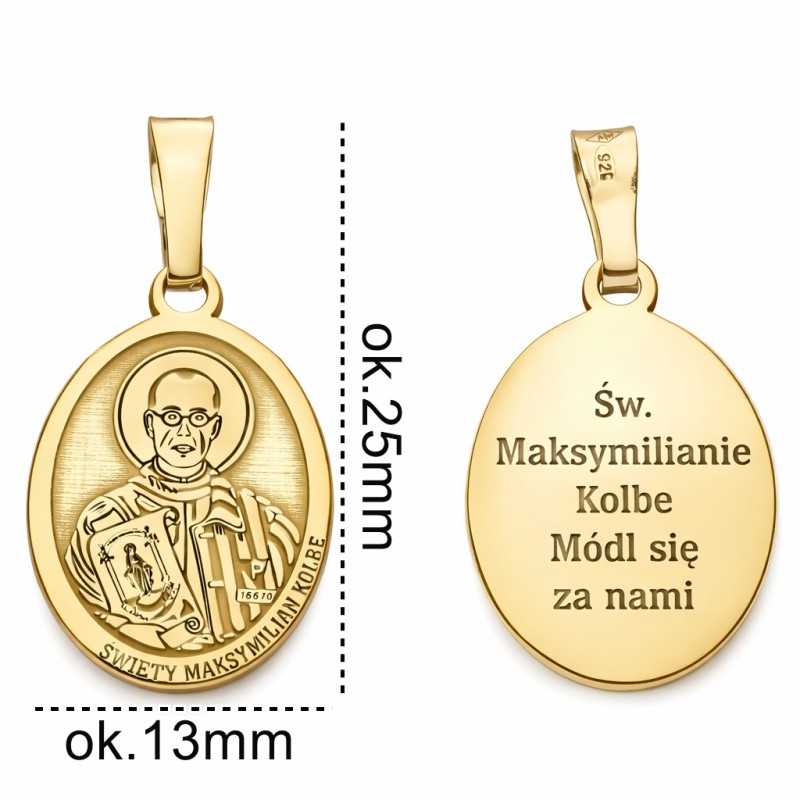 Medalik srebrny Ag925 Św.Maksymilian Kolbe MDC005G
