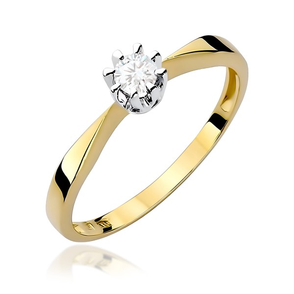 Pierścionek złoty Au 585 z diamentem 0.15ct