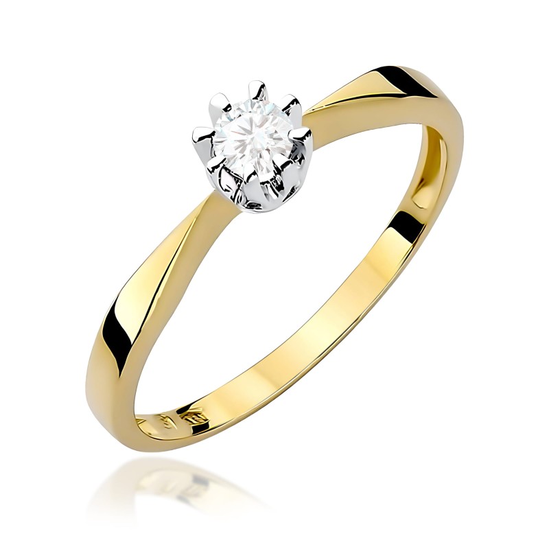 Pierścionek złoty Au 585 z diamentem 0.15ct