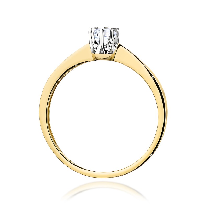 Pierścionek złoty Au 585 z diamentem 0.15ct