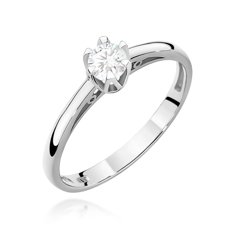 Pierścionek białe złoto Au 585 z diamentem 0.15ct