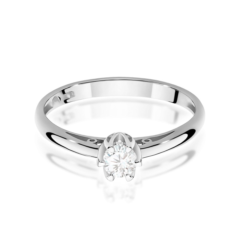 Pierścionek białe złoto Au 585 z diamentem 0.15ct