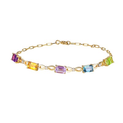 Bransoleta złota Au 585 z kamieniami i diamentami