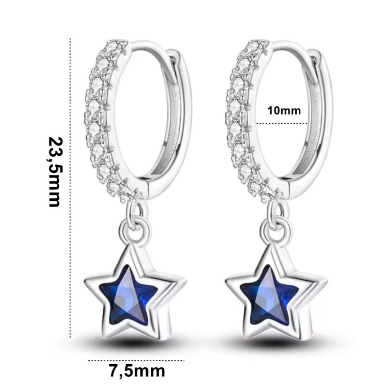 Srebrne kolczyki Ag 925 gwiazdka IM0950525ER