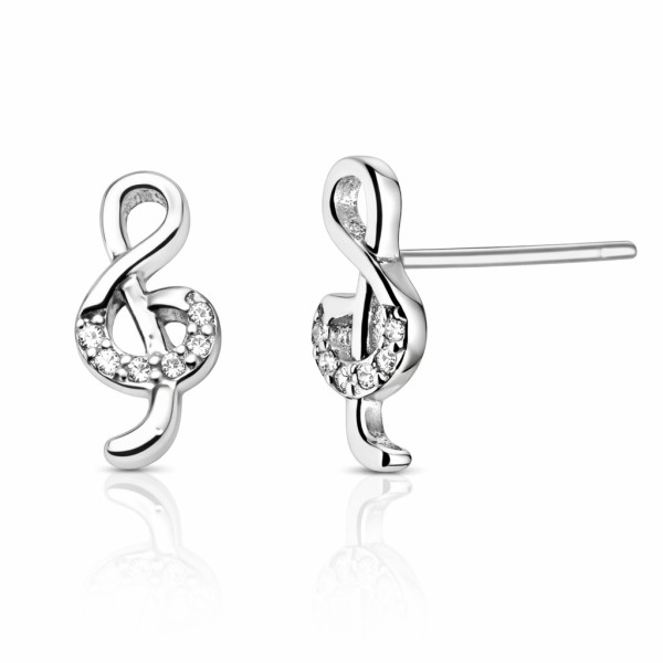 Srebrne kolczyki Ag925 Klucz Wiolinowy IM0301024ER