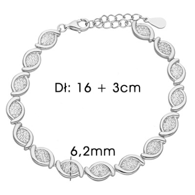 Bransoleta srebrna Ag 925 z cyrkoniami IM1850423BR