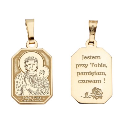 Medalik srebrny pozłacany MB Częstochowska MDC067G