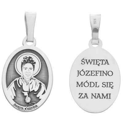 Medalik srebrny Ag925 rodowany Św Józefina MDC068R