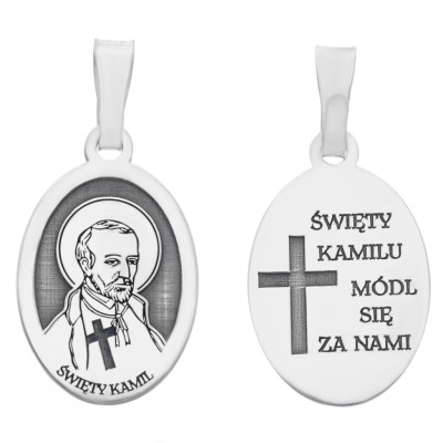 Medalik srebrny Ag 925 rodowany Św. Kamil MDC070R