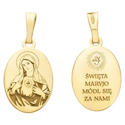Medalik srebrny Ag925 rodowany Serce Maryi MDC071G