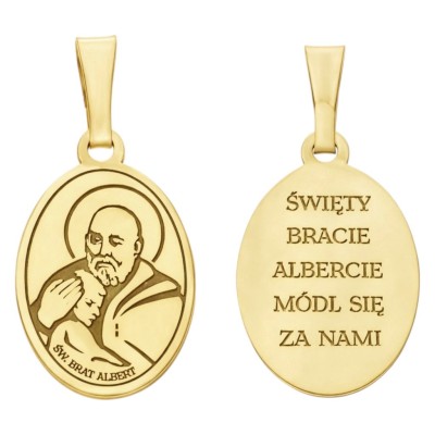 Medalik srebrny pozłacany Św. Brat Albert MDC072G