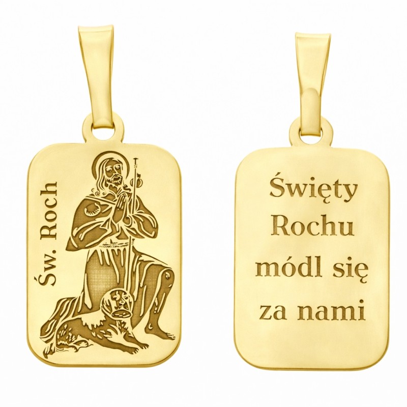 Medalik srebrny Ag 925 pozłacany Św. Roch MDC073G