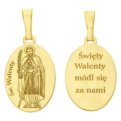 Medalik srebrny Ag925 pozłacany Św Walenty MDC074G