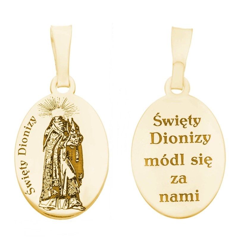 Medalik srebrny Ag925 złocony Św. Dionizy MDC076G