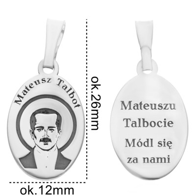 Medalik srebrny rodowany Mateusz Talbot MDC078R