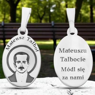 Medalik srebrny rodowany Mateusz Talbot MDC078R