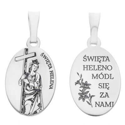Medalik srebrny Ag 925 rodowany Św. Helena MDC080R