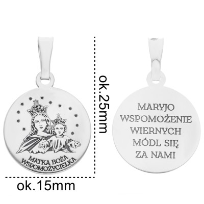 Medalik srebrny rodowany MB Wspomożycielka MDC081R