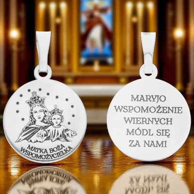 Medalik srebrny rodowany MB Wspomożycielka MDC081R