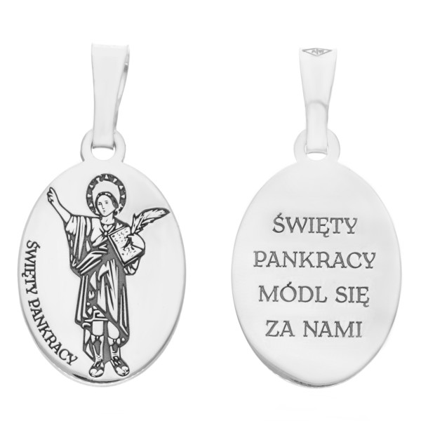 Medalik srebrny Ag925 rodowany Św.Pankracy MDC084R