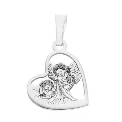 Medalik srebrny Ag 925 Aniołek w sercu MDC091R