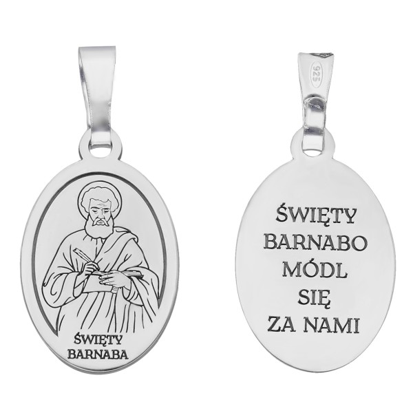 Medalik srebrny Ag925 rodowany Św. Barnaba MDC093R