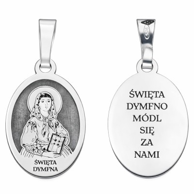 Medalik srebrny Ag 925 rodowany Św. Dymfna MDC094R