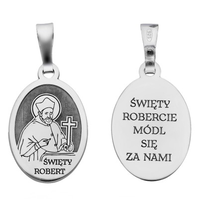 Medalik srebrny Ag 925 rodowany Św. Robert MDC097R
