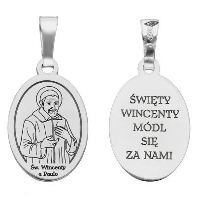 Srebrny medalik Św.Wincenty a Paulo MDC098R