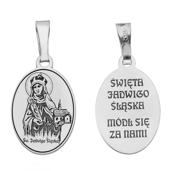Medalik srebrny rodowany Św Jadwiga Śląska MDC109R