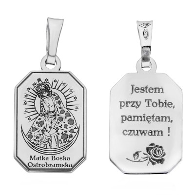 Medalik srebrn rodowany M.B. Ostrobramska MDC110R