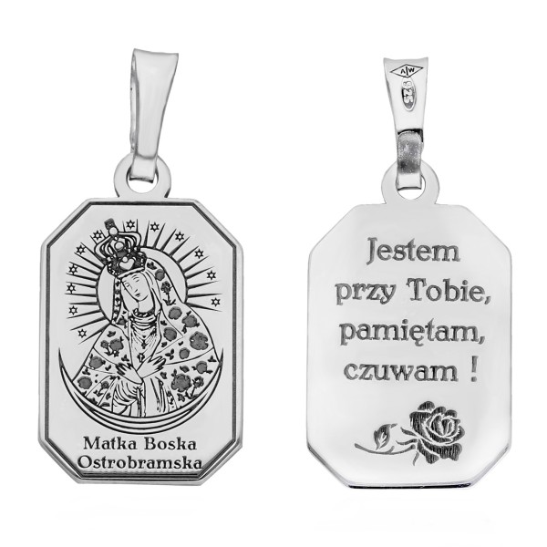 Medalik srebrn rodowany M.B. Ostrobramska MDC110R