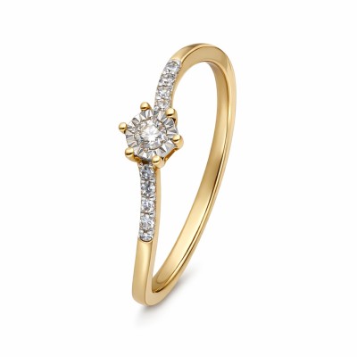 Złoty pierścionek Au 585 z diamentami PR2551Y